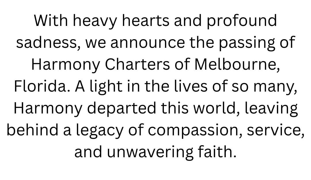 Harmony Charters Obituary